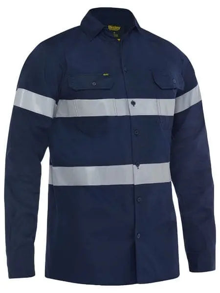 Bisley Workwear Taped Lightweight Hi Vis Drill Shirt BS6883T - City Workwear